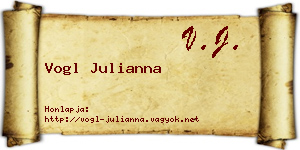 Vogl Julianna névjegykártya